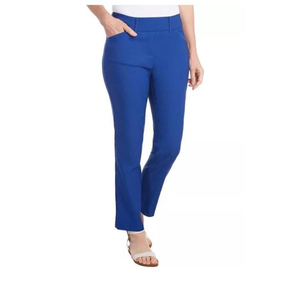 Hilary Radley Women Mid-Rise Stretch Pull-On Ankle Pant Blue Size Small AL